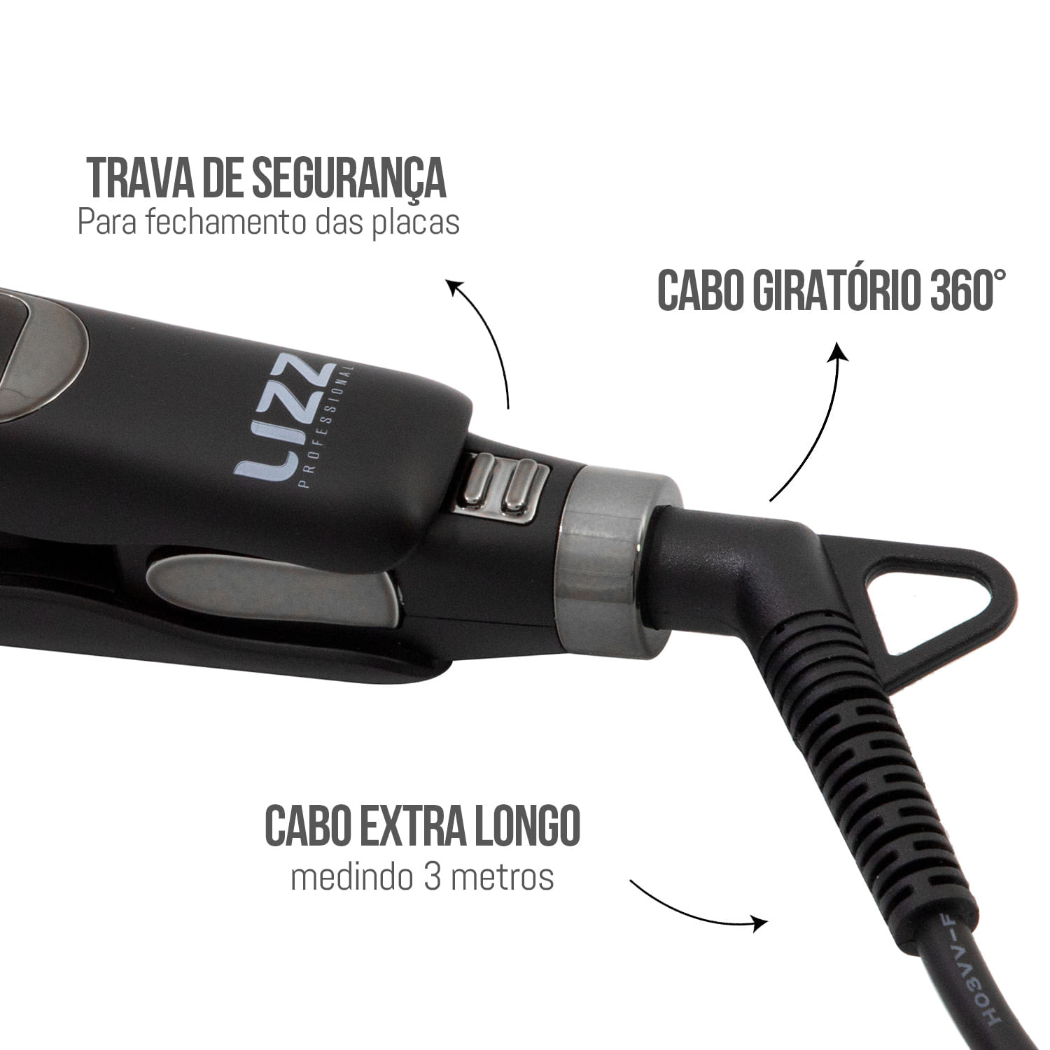 Prancha Focus Extreme 260°C/500°F - Lizz Professional - Loja Lizz